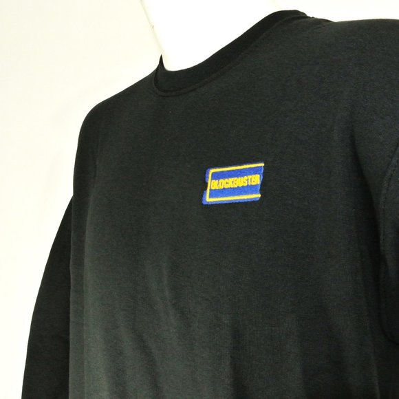 BLOCKBUSTER VIDEO VIntage Black Sweatshirt Employee Uniform Shirt Size L Large - Picture 5 of 9